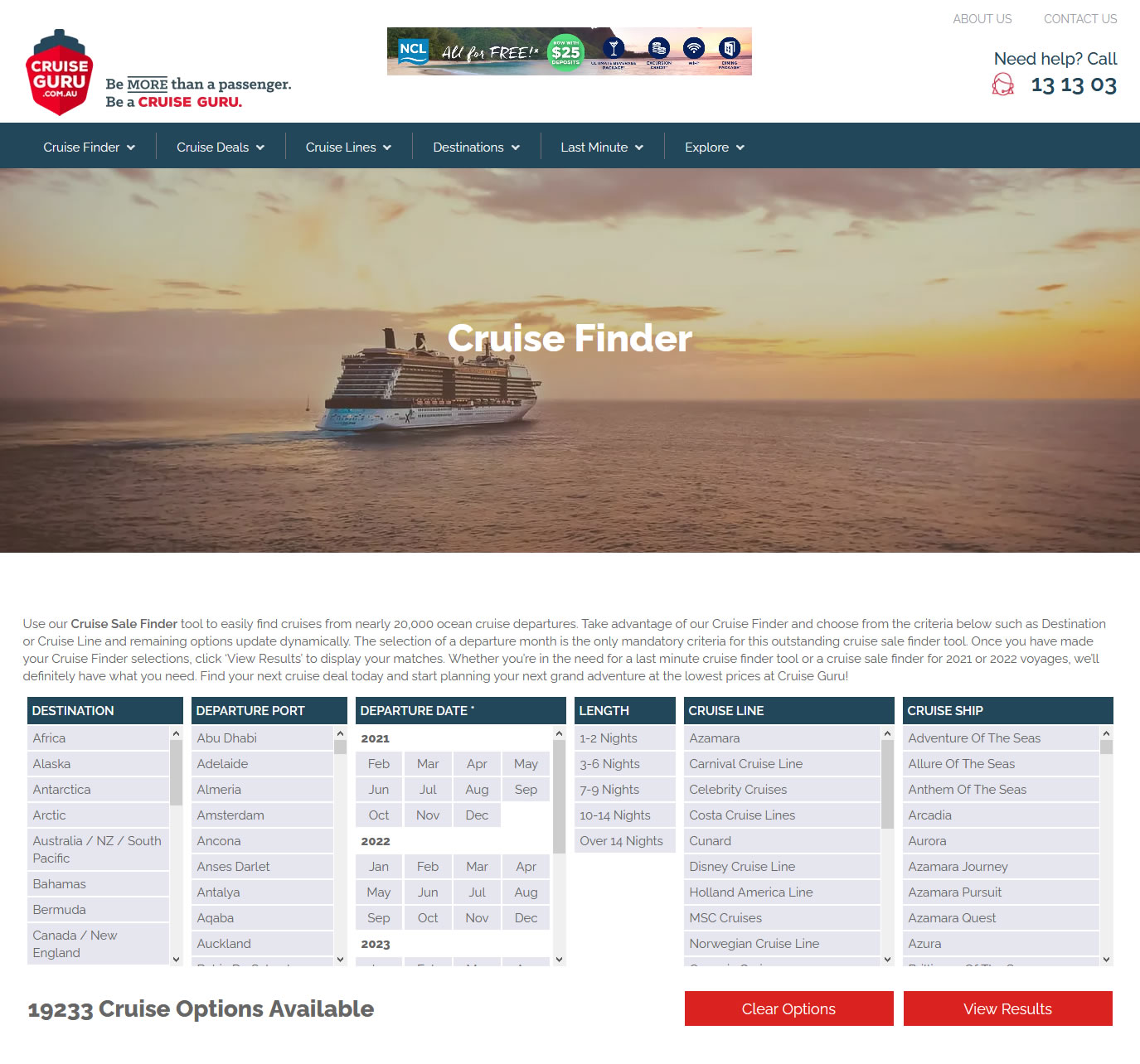 cruise guru log in